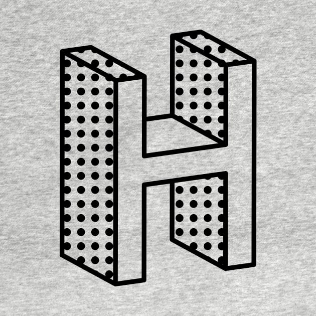 3D Ben Day Dot Isometric Letter H by murialbezanson